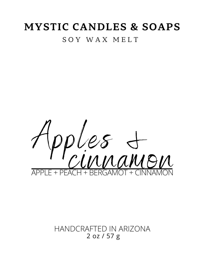 Apple & Cinnamon Soy Wax Melt - Mystic Candles and Soaps LLC