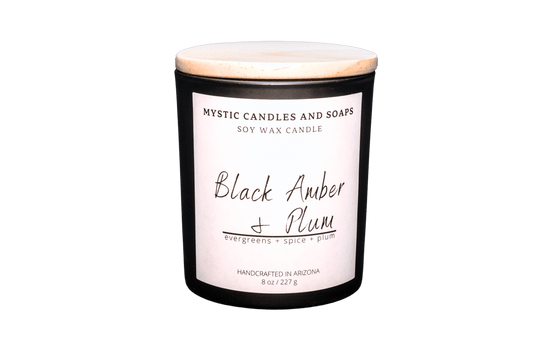 Black Amber & Plum Candle - Mystic Candles