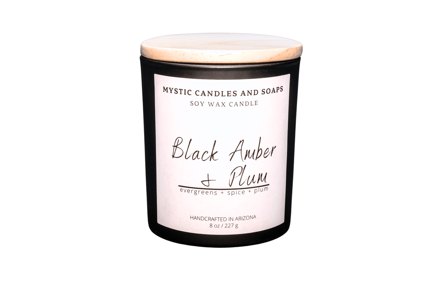 Black Amber & Plum Candle - Mystic Candles