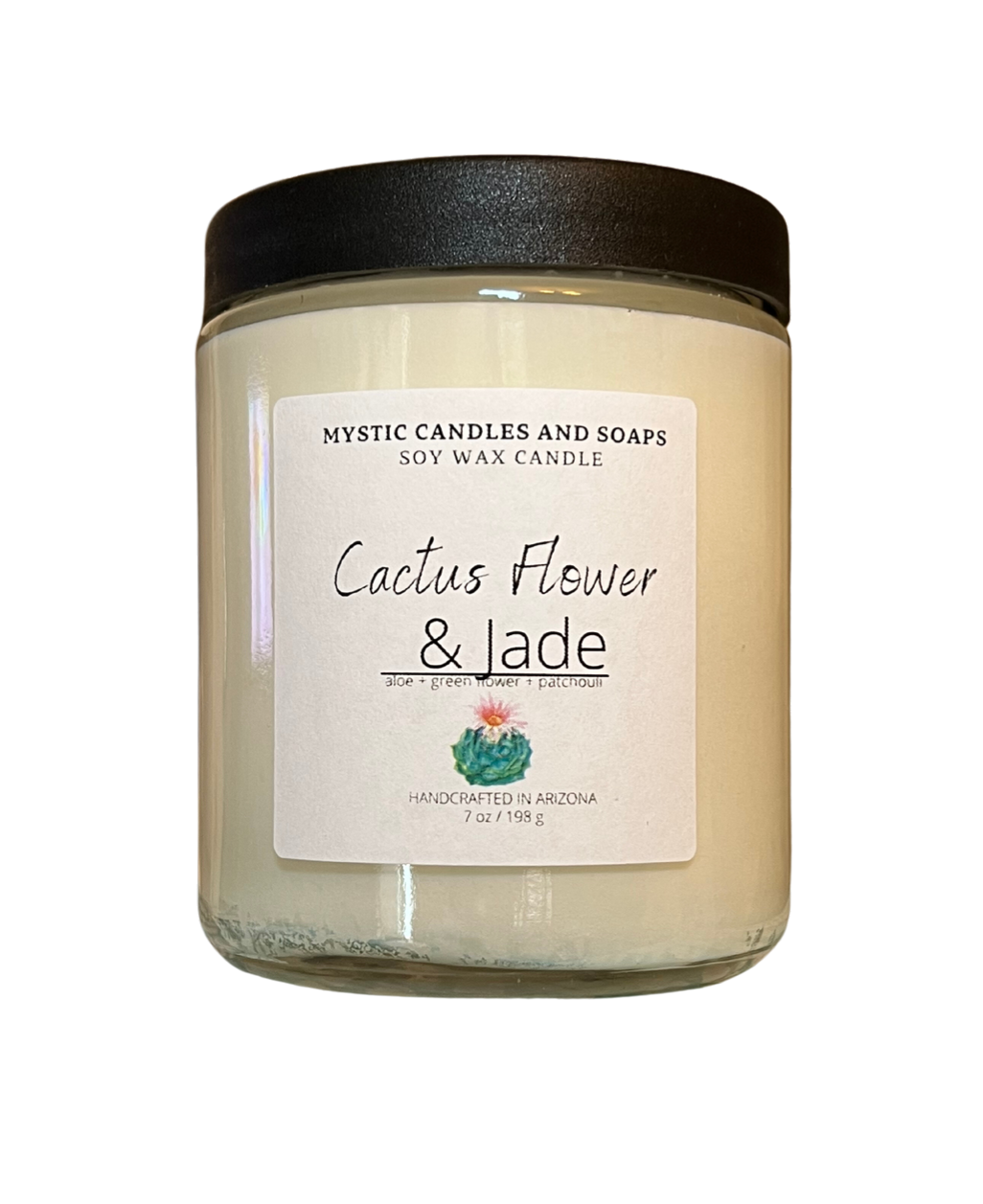 Cactus Flower & Jade Candle - Mystic Candles and Soaps LLC