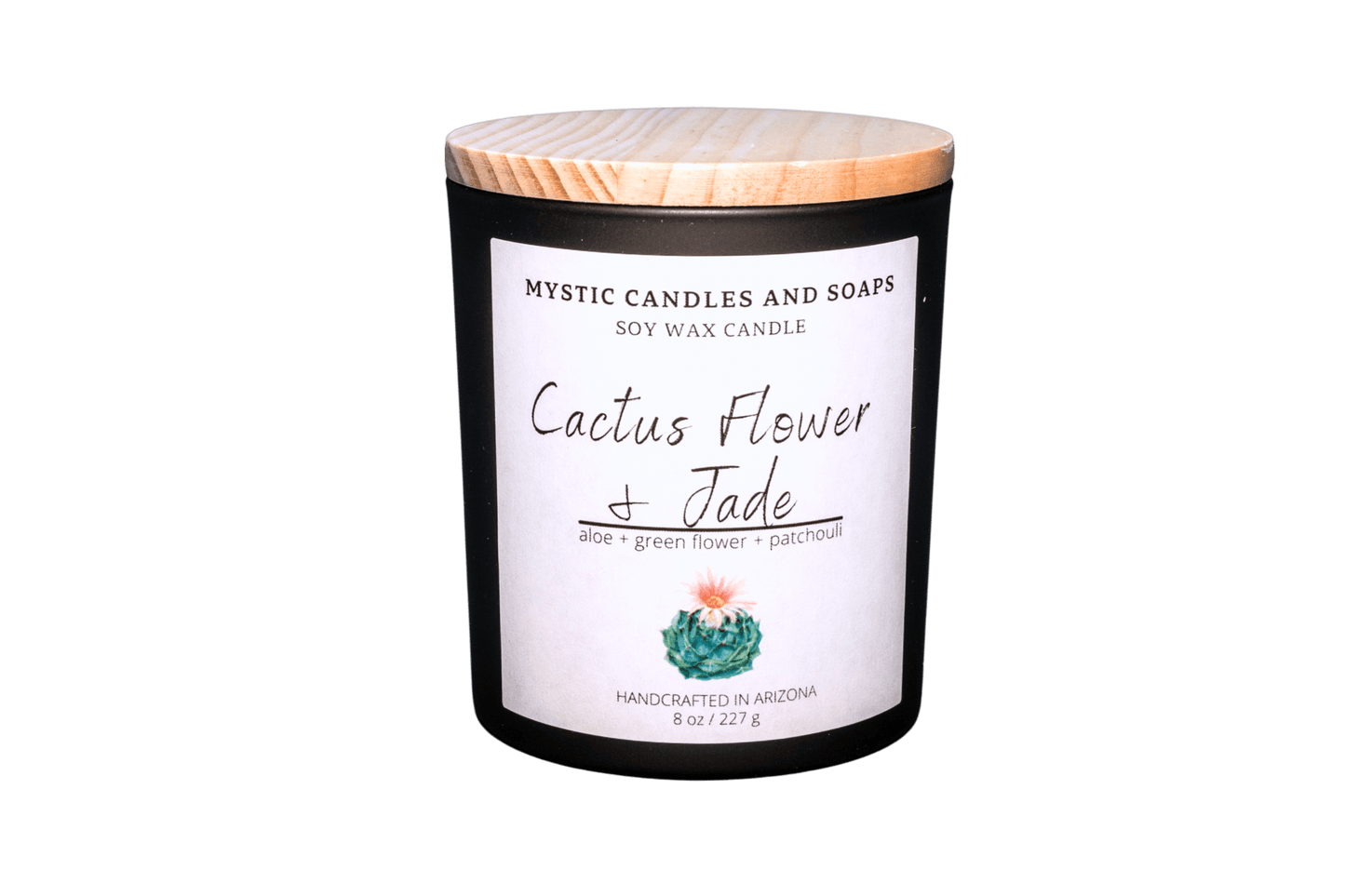 Cactus Flower and Jade, a best selling soy wax candle