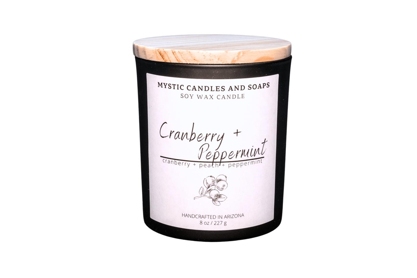 Cranberry & Peppermint Candle - Mystic Candles