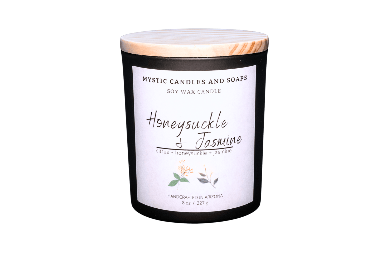 Honeysuckle & Jasmine scented soy wax candle