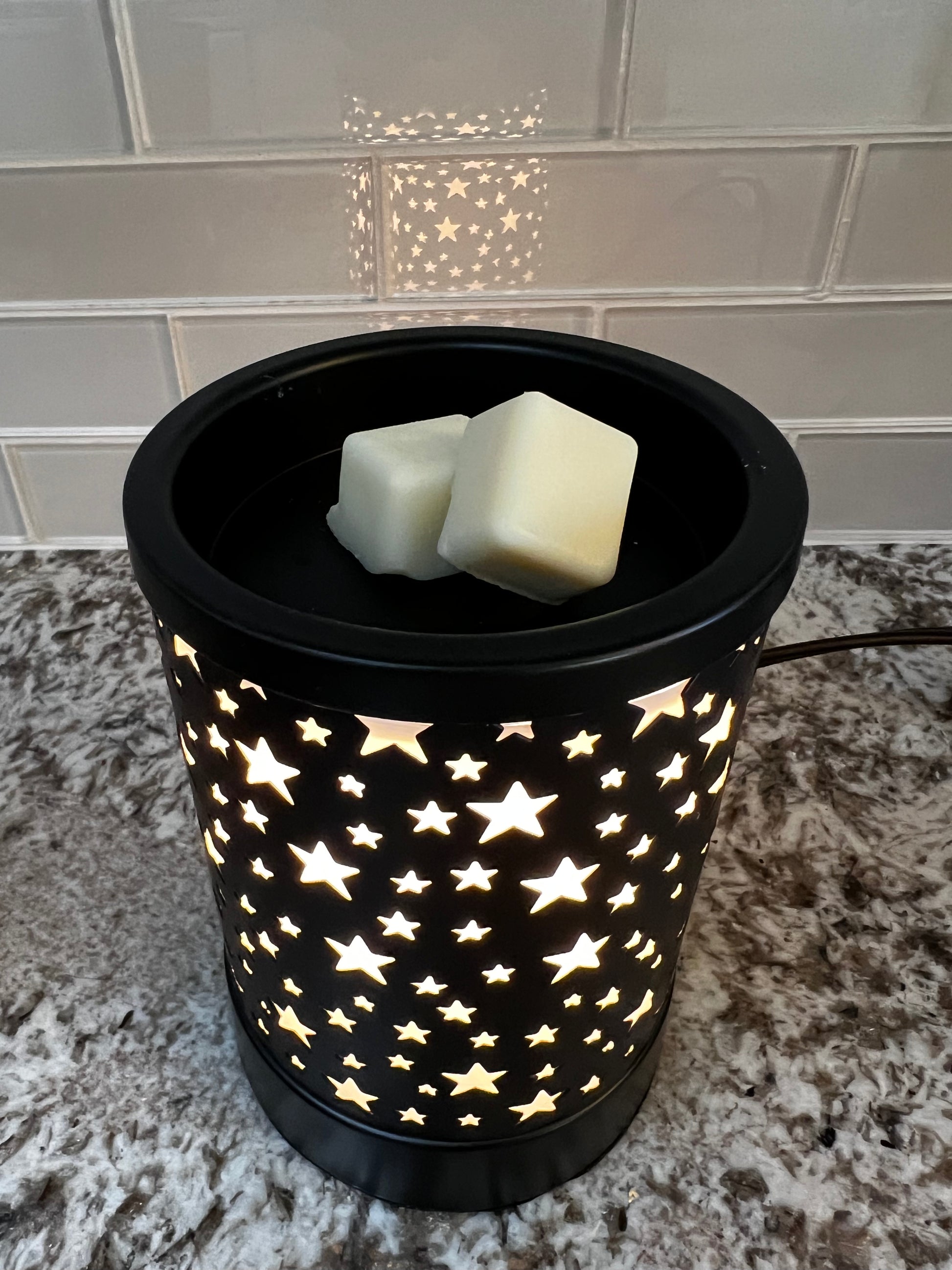 Wax Warmer, Metal with Star pattern, Electric - Mystic Candles and Soaps LLC