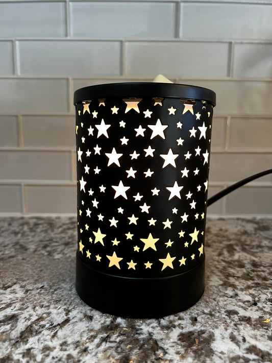 Wax Warmer, Metal with Star pattern, Electric - Mystic Candles and Soaps LLC