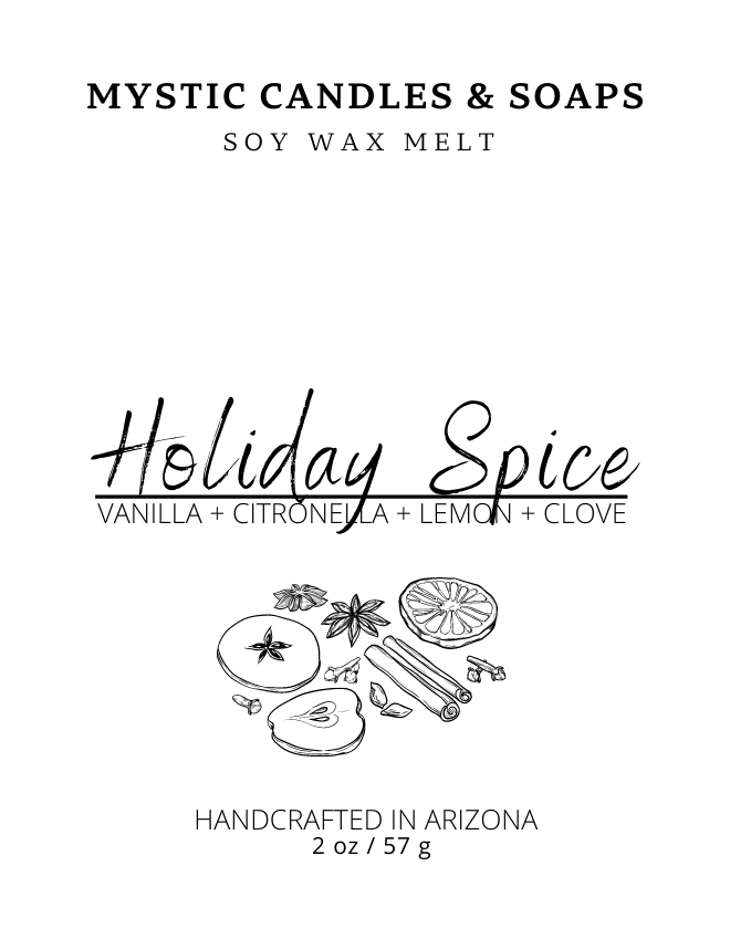 Holiday Spice Soy Wax Melt - Mystic Candles and Soaps LLC