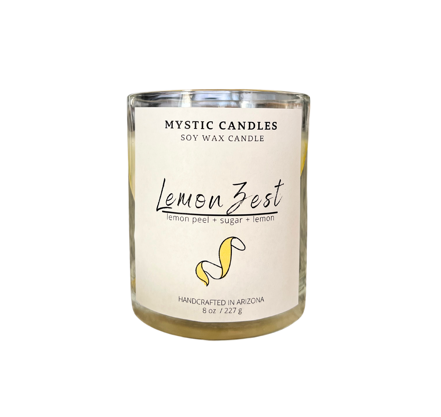 Swirl Scented Soy Wax Candle with Flower Inset - Mystic Candles and Soaps LLC