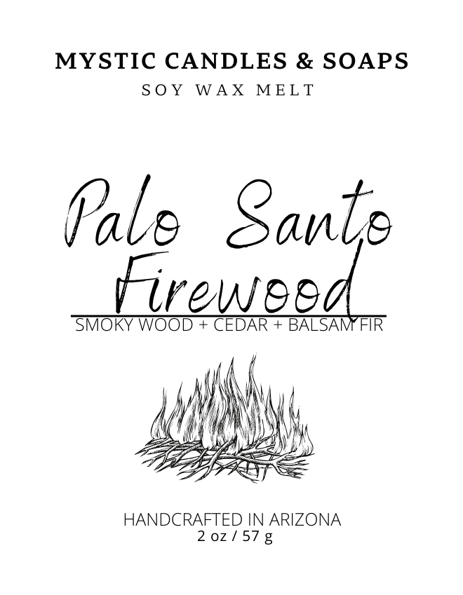 Palo Santo Firewood Soy Wax Melt - Mystic Candles and Soaps LLC