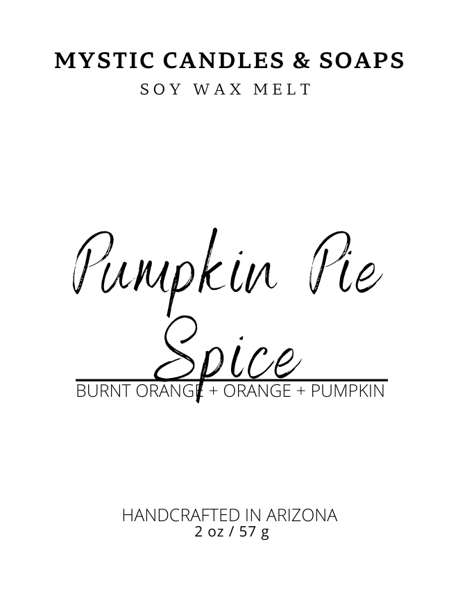 Pumpkin Pie Spice Wax Melt - Mystic Candles and Soaps LLC