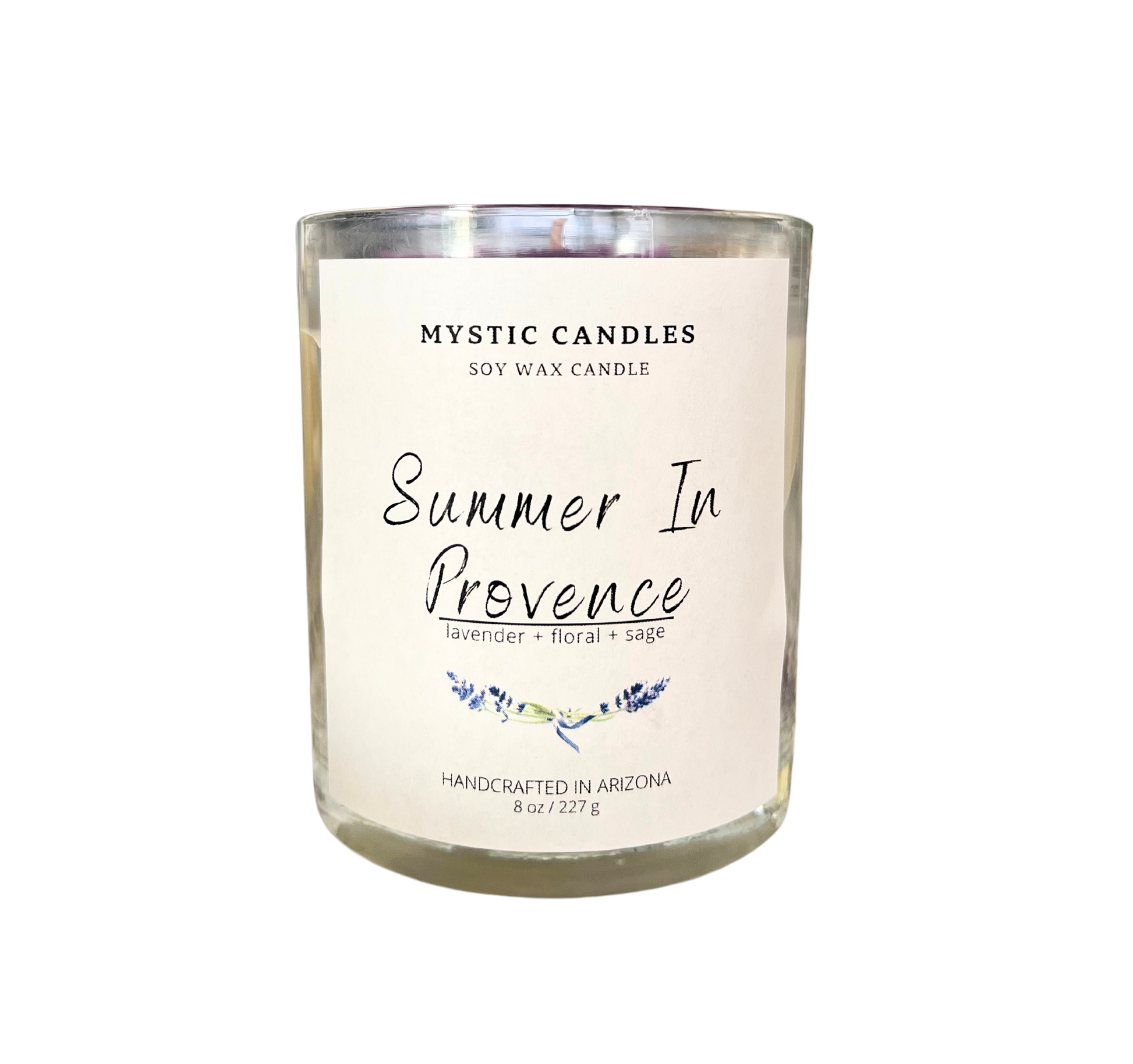 Swirl Scented Soy Wax Candle with Flower Inset - Mystic Candles and Soaps LLC