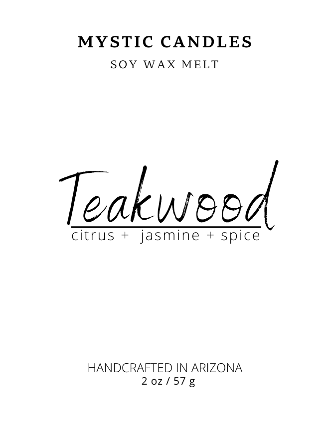 Teakwood Soy Wax Melt - Mystic Candles and Soaps LLC