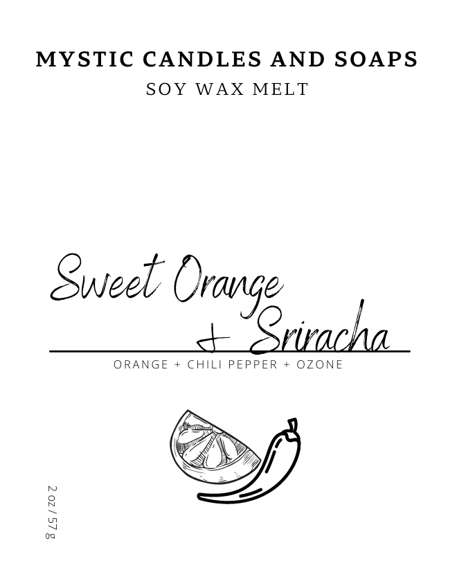 Sweet Orange & Sriracha Soy Wax Melt - Mystic Candles and Soaps LLC